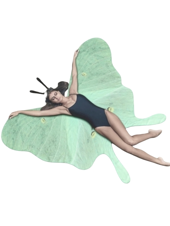 Boutique Accessories - Mint Green Luna Moth Festival Butterfly Costume Set Fairy Wings Butterflies